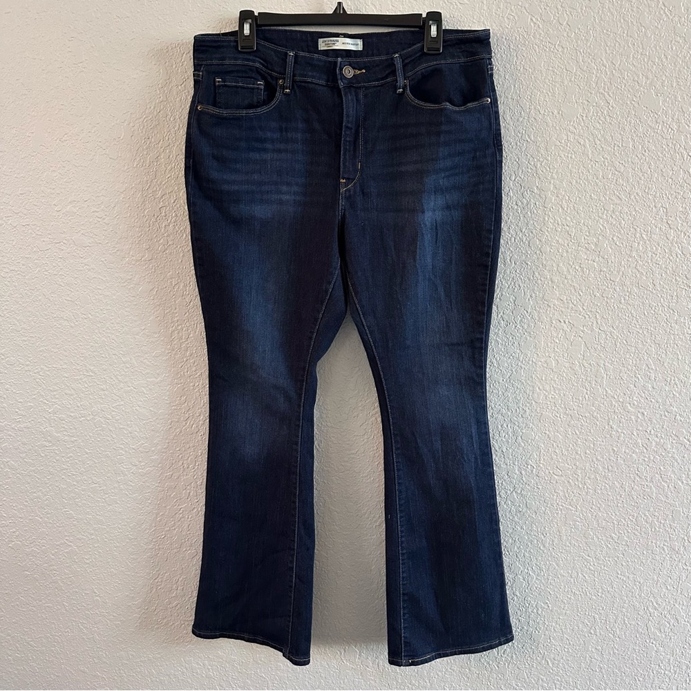 Levi's Dark Blue Mid Rise Boot Cut Jeans